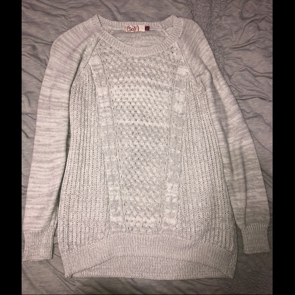 SO Sweaters Rarely Worn Light Gray Knit Sweater Poshmark